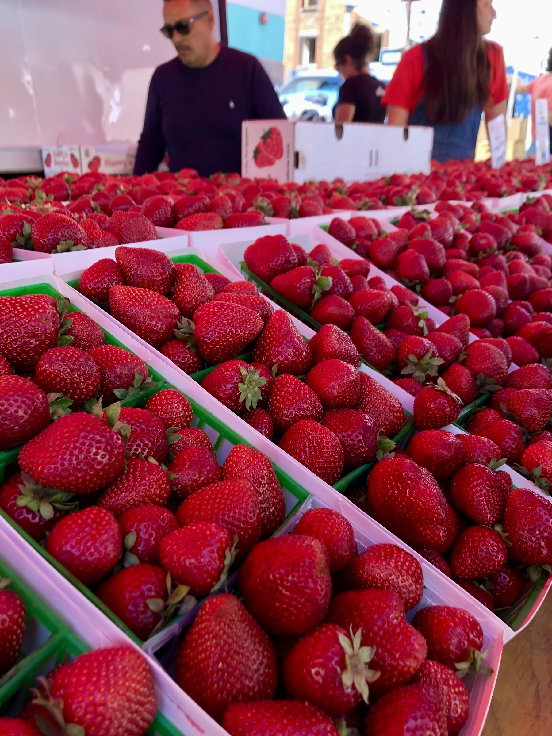 Strawberries at the farmers market